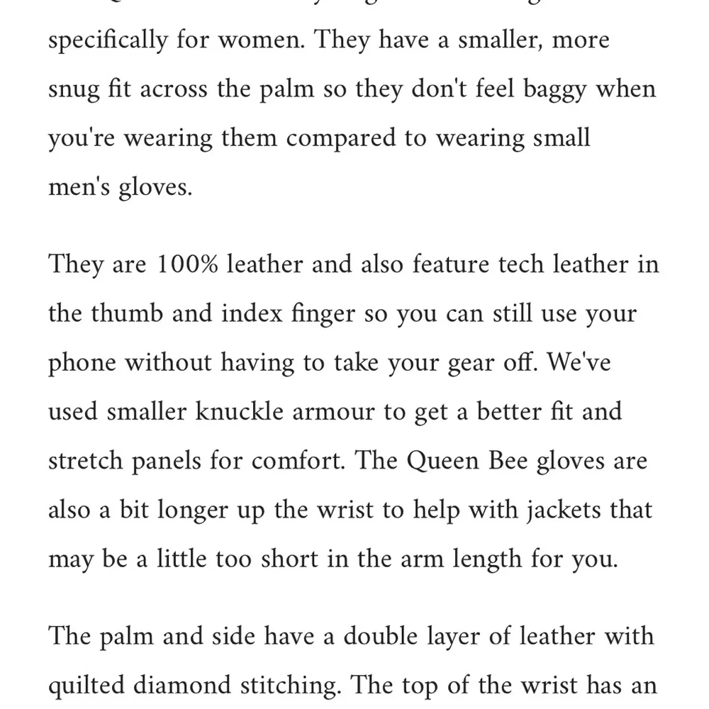 Queen Bee Motorcycle Gloves for Women by Black Arrow Moto